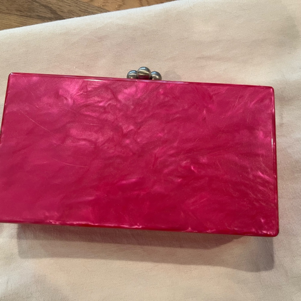 Edie Parker Pink Glossy Clutch